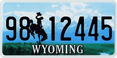 WY license plate 9812445