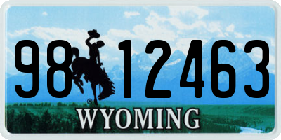 WY license plate 9812463