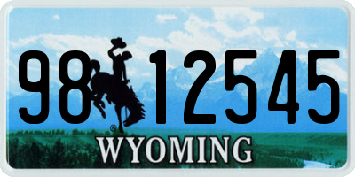 WY license plate 9812545