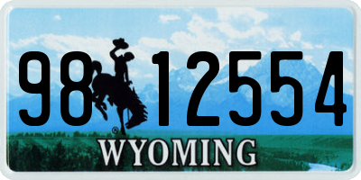 WY license plate 9812554