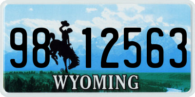 WY license plate 9812563