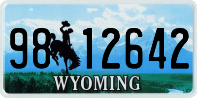 WY license plate 9812642