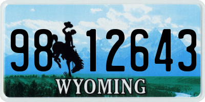 WY license plate 9812643