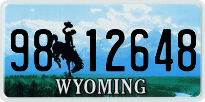 WY license plate 9812648