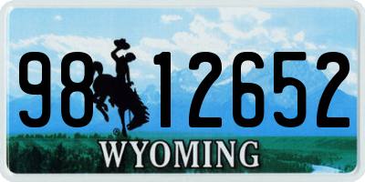 WY license plate 9812652