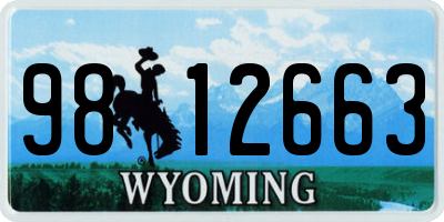 WY license plate 9812663