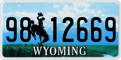 WY license plate 9812669