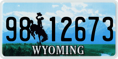 WY license plate 9812673