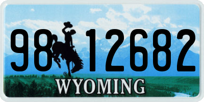 WY license plate 9812682