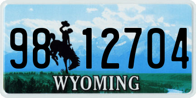 WY license plate 9812704