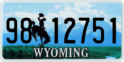 WY license plate 9812751