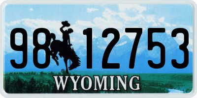WY license plate 9812753