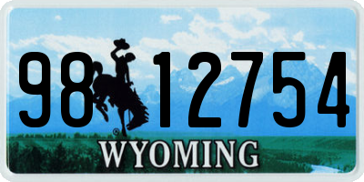 WY license plate 9812754