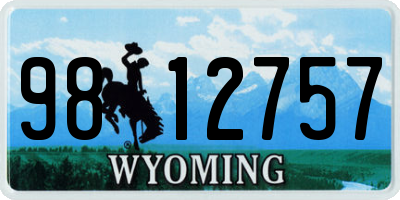 WY license plate 9812757