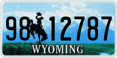 WY license plate 9812787