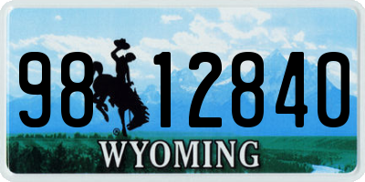 WY license plate 9812840