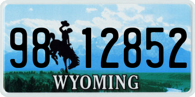WY license plate 9812852