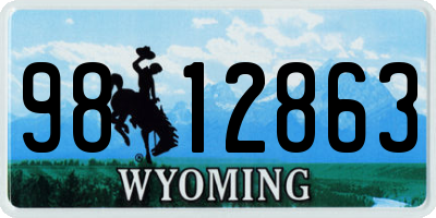 WY license plate 9812863