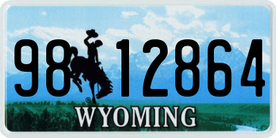 WY license plate 9812864