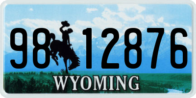 WY license plate 9812876