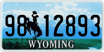 WY license plate 9812893