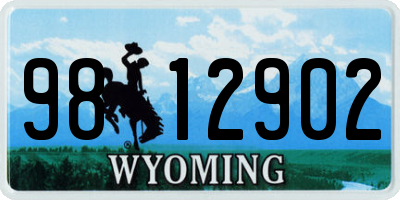 WY license plate 9812902