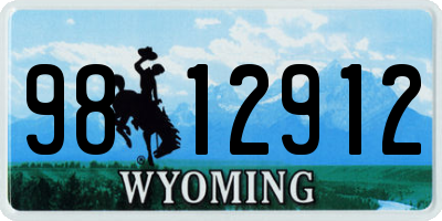 WY license plate 9812912