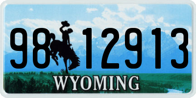 WY license plate 9812913