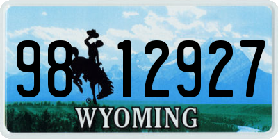 WY license plate 9812927