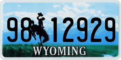 WY license plate 9812929
