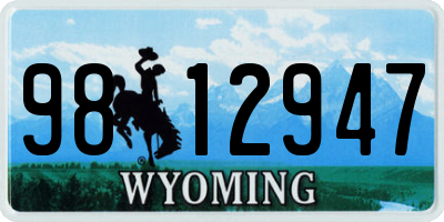 WY license plate 9812947