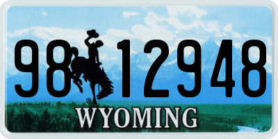 WY license plate 9812948