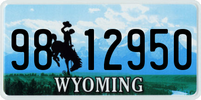 WY license plate 9812950