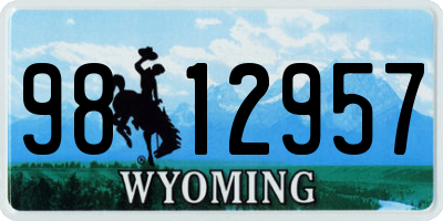 WY license plate 9812957
