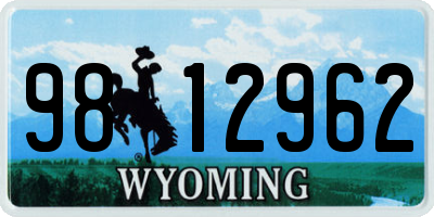 WY license plate 9812962