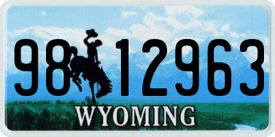 WY license plate 9812963