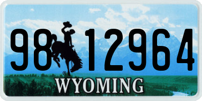 WY license plate 9812964