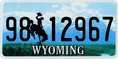 WY license plate 9812967
