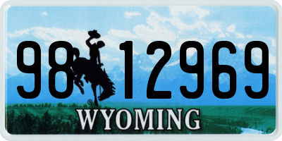 WY license plate 9812969