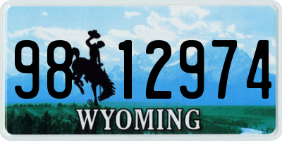 WY license plate 9812974