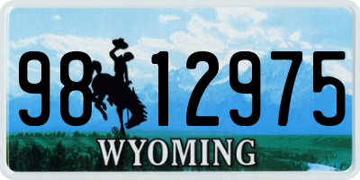 WY license plate 9812975