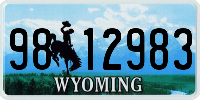WY license plate 9812983