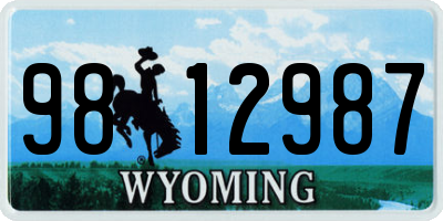 WY license plate 9812987