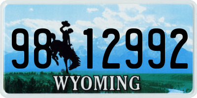 WY license plate 9812992