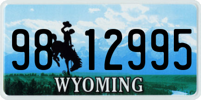 WY license plate 9812995