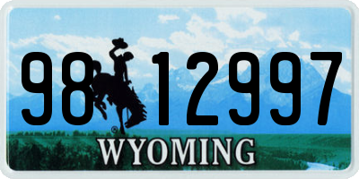 WY license plate 9812997