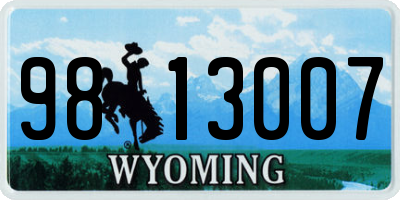 WY license plate 9813007