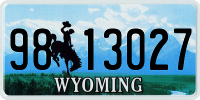 WY license plate 9813027