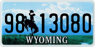 WY license plate 9813080