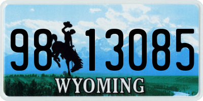 WY license plate 9813085